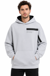 Premium Men's Oversized Pullover Hoodie Lightweight Cotton Blend Hooded <b>Sweatshirt</b> <b>Grey</b> Casual Hoodie with Kangaroo Pocket Relax - Product Image 1