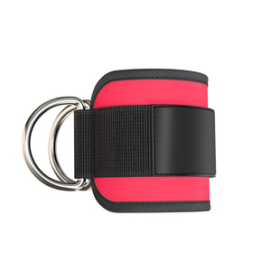 Gym Weight Lifting Neoprene Red And Black Nylon Hook And Loop Cotton Material <b>Adjustable</b> <b>Strap</b> OEM Design <b>Straps</b> Ankle Support - Product Image 1
