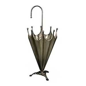 Soporte cilíndrico de lujo de malla de alambre de latón para sombrillas y organizador de bastones con detalles de borlas, venta al por mayor - Product Image 2
