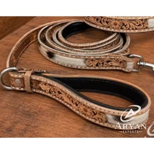 Colliers pour chien en cuir véritable faits main, de haute qualité, ajustables, pour chiens de grande, moyenne et petite taille, laisse pour le cou. - Product Image 1