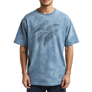 Wholesale Men's Ice Blue Stone Washed Oversized Knitted Heavy Cotton High Street Style Premium Fashion Clothing Design - Product Image 1