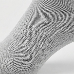 Knee High <b>Socks</b> Solid Gray 100 Cotton Breathable Knitted Casual Daily Wear Adult Autumn Standard Thickness - Product Image 5