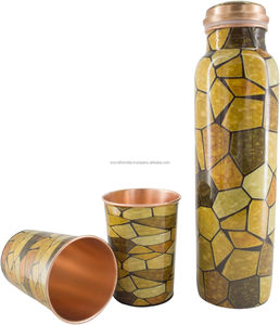 Botella de Agua de Cobre Clásica de Buena Calidad con Gran Capacidad y Tapas para Uso en el Hogar, Camping y Viajes - Artículos para Bebidas Saludables y de Bienestar - Product Image 4