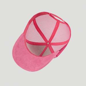 Gorra de béisbol personalizada de primavera/verano, de gamuza transpirable con malla, deportiva, de color sólido, estilo camionero de 5 paneles - Product Image 4