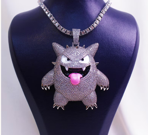 Collar con Colgante de Dibujos Animados con Cristales Brillantes, Joyería Linda - Product Image 1