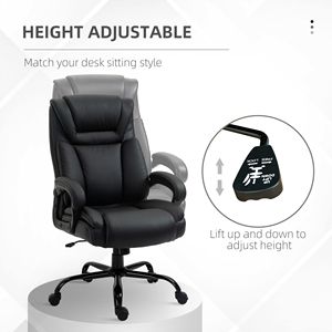 Sedia da Ufficio Direzionale Ergonomica Grande e Alta, 400 libbre, in Pelle PU, con Poggiatesta Regolabile, Seduta Larga, Certificata BIFMA, in Rete - Product Image 5