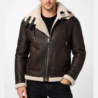 Chaqueta de Cuero para Hombre Estilo Bomber B-6 Marrón Vintage - Transpirable, con Cierre de Cremallera, Cuero Genuino - Chaqueta de Cuero Marrón