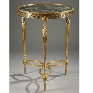 โต๊ะกาแฟทรงกลมลายปลา โต๊ะข้างโลหะ คุณภาพแบบโบราณ ขนาดสั่งทำได้ โต๊ะข้างอะลูมิเนียมสีทองเหลือง - Product Image 5