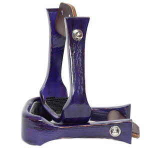 Estribos de carreras de barriles para montura western, con plataforma de goma y madera, 2 pulgadas, tamaños personalizados, herrajes de latón, paquete de 2 - Product Image 3