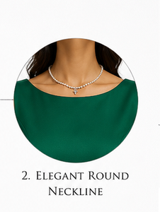 Elegant Round Neckline Ethnic Cotton Kurta for Women India Pakistan Wedding Wear Green Color Adult Size Recycled Materials - Product Image 3