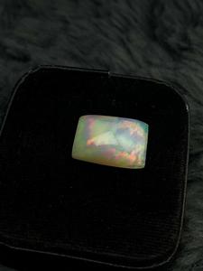 Opale blanche d'Éthiopie naturelle, cabochon forme coussin, opale de feu avec jeu de couleurs, pierre précieuse lâche et chatoyante, sans traitements, pour la joaillerie - Product Image 2