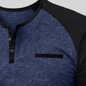 Chemise décontractée pour homme à manches courtes, imprimé bleu, col rabattu, respirante, en sergé polyester/coton, idéale pour l'été - Product Image 2