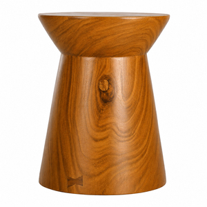 Luxe Solid Teak Hourglass Stool Honey Finish Modern <b>Rustic</b> Design Premium Teak Wood Durable <b>Side</b> <b>Table</b> Hotel Decor Bestseller - Product Image 3