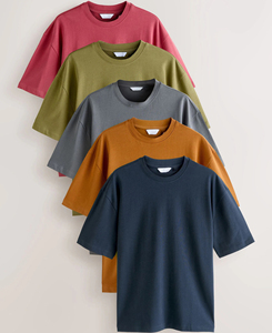 เสื้อยืดแขนสั้นผู้ชายทรงโอเวอร์ไซส์ สีพื้น น้ำหนักเบา ระบายอากาศได้ดี คอกลม ผ้าคอตตอนเจอร์ซีย์ ย้อมสีพื้น ถักทอ 320 กรัม - Product Image 1