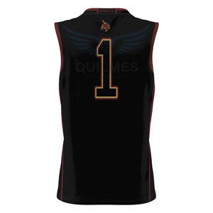 Maillot de basket-ball noir personnalisé sans manches en polyester respirant pour uniforme des Bobcats de l'État, numéro avant, antibactérien, séchage rapide - Product Image 3
