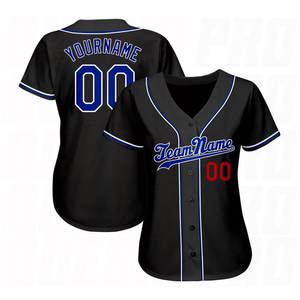 Maillot de baseball noir personnalisé pour homme, manches courtes, nom de l'équipe imprimé, uniforme respirant en polyester, adulte, toutes saisons - Product Image 2