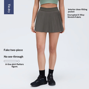 Jupe plissée personnalisée pour femme, taille haute, 2 en 1, sportive, pour la course à pied, le tennis, le paddle, le golf, le pickleball, avec poche - Product Image 4