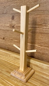 Wholesale Hot Sell Handmade Natural Bamboo Tree Shape Eco-Friendly Mug Holder <b>Rack</b> with Custom Welcome wooden mug holder - Product Image 5