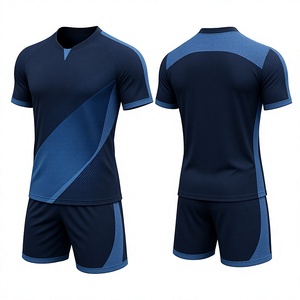 Custom Sublimated <b>Soccer</b> Uniform Set White and Navy Professional Team Football Kit Lightweight Breathable Training Jersey Shorts - Product Image 6