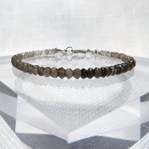 Natural Smoky Quartz Micro Faceted Round Beaded <b>Bracelet</b> 3.5mm Fashion Stone <b>Bracelet</b> For Women Wholesale Bulk Jewelry Supply - Product Image 3
