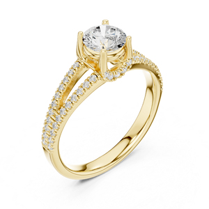 Anillo de Compromiso de Oro Blanco de 14K con Diamante Cultivado en Laboratorio Redondo para Mujer, Nuevo Diamante Cultivado - Product Image 5