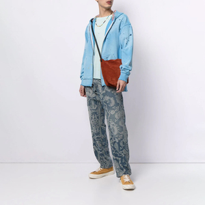 Sudadera con capucha para hombre OEM, diseño de movimiento flexible, tejido cómodo, venta al por mayor, oversize, con cremallera y efecto desgastado en la manga - Product Image 2