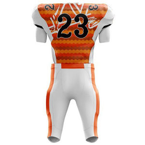 American Football Uniforms 100% Polyester Solid Short Sleeve Printed Front Logo OEM Custom Sportswear Supplier - Product Image 2