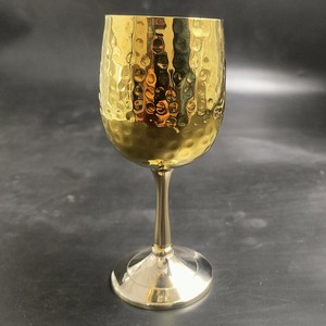 Handmade Brass <b>Wine</b> <b>Goblet</b> Round Embossed Luxury Design For Party Use - Product Image 1