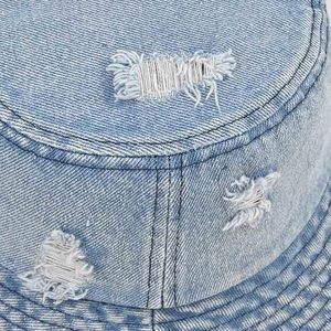 Chapeaux Bob Unisexe Personnalisables en Jean Vierge Délavé, 100% Coton, Protection Solaire, Toutes Saisons, Meilleures Ventes, Haute Qualité, Prix Raisonnable - Product Image 6