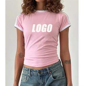 100% High Quality Women's Summer Solid Short Sleeve <b>Crop</b> <b>Top</b> Eco-Friendly Breathable Quick Dry Anti-UV Casual Comfortable Latest - Product Image 2