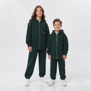 Survêtement à capuche orange pour filles, sweat-shirt à fermeture éclair intégrale avec poches latérales, coupe ample décontractée, vêtements d'automne - Product Image 6