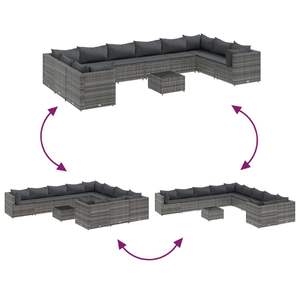 Juego de 10 Muebles de Patio Grises, Duraderos y Resistentes para Entretenimiento al Aire Libre - Product Image 6