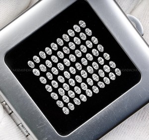 Diamant de laboratoire ovale 5,0 x 3,5 mm, couleur fantaisie, blanc, percé au laser, taille antique unique, pour la fabrication de bijoux, Om Gems - Product Image 2