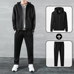 Survêtement à capuche pour homme, couleur dégradée, manches longues, fermeture éclair, poches latérales, coupe régulière, sportif, automne, hiver, printemps - Product Image 6