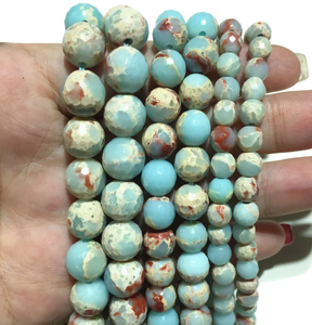 Perles de pierres précieuses naturelles mélangées |   Turquoise, Jaspe, Préhnite, Quartz Clair – Perles Rondes 6mm 8mm – Vente en Gros pour Fabrication de Bijoux - Product Image 1