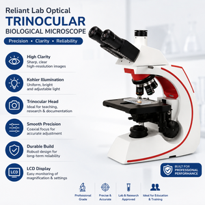 Microscopio Biológico Trinocular Óptico Reliant Lab |   Pantalla LCD con Iluminación Kohler |   Microscopía Profesional de Laboratorio - Product Image 4