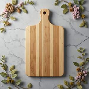 Planches à découper écologiques en bois massif pour la préparation des aliments en cuisine, parfaites pour trancher les légumes, les fruits, la viande et le pain. - Product Image 5