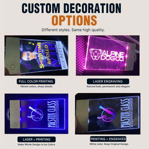 Custom Name Badge Premium <b>Rechargeable</b> <b>LED</b> <b>Light</b> Up Acrylic Visitor Name Badge with Logo for Employee Staff Corporate Conference - Product Image 3