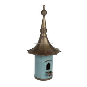 Nichoir décoratif en métal pour oiseaux, abri suspendu pour moineaux, pinsons et faune sauvage de jardin - Product Image 5