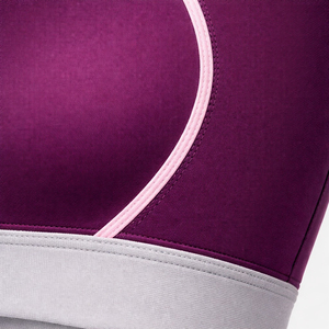 Women's Purple <b>Racerback</b> Sports <b>Bra</b> Scoop Neck Seamless Medium Support Yoga Wear Contrast Stitch Breathable Spandex Polyester - Product Image 5