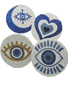 Four Set Handcraft <b>Beaded</b> Embroidery Scorpion <b>Coaster</b> Premium Stylish Fancy Luxury And Unique Statement By Hiba Enterprises - Product Image 5