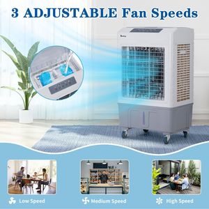 Raffrescatore Evaporativo Portatile 3-in-1, 2647 CFM, Serbatoio d'Acqua da 10,57 Galloni, Telecomando, 150W, Spina UK/AU, per Uso Interno ed Esterno - Product Image 6