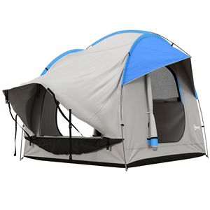 Tenda SUV Impermeabile da 2000mm con 3 Porte e Finestra a Rete, per 5-6 Persone, da Campeggio e Viaggio, in Tela Grigia e Blu, Capacità 2 Persone - Product Image 1