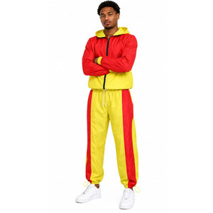 Newest Design 100% Cotton Printed Windbreaker Tracksuit Heavyweight Eco-Friendly Waterproof 2-Piece <b>Zipper</b> <b>Jacket</b> Trouser Set - Product Image 4