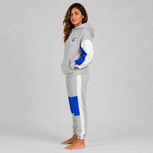 Ensemble de survêtement pour femme de haute qualité, nouveau modèle 2 pièces, en molleton uni, chaud, avec capuche, pour l'hiver, nouvelle mode - Product Image 3