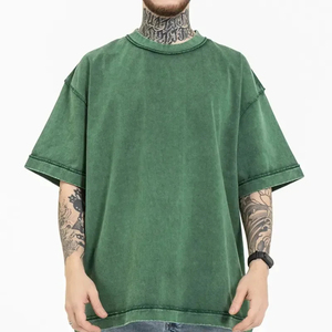 Camiseta de Algodón Grueso con Lavado Ácido Estilo Vintage, Personalizada y de Talla Grande, Proveedor Mayorista de Ropa Urbana - Product Image 1
