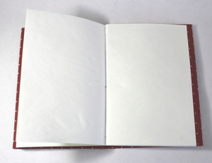 Tiny A5 Hard Cover Diary Cream & Red <b>Dot</b> Printed Handmade Recycled Cotton Paper <b>Notebooks</b> Mini Style Wood Acid Free - Product Image 3