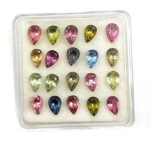 Turmalina natural multicolor con corte de pera de 4*6 mm, piedra preciosa facetada para la fabricación de joyas, certificada por IGI. - Product Image 5