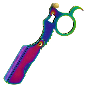 Navaja de afeitar de anillo para dedo, de acero inoxidable, color arcoíris, para depilación, barbería y salón, cuchillo de afeitar recto, para el cuidado masculino, venta al por mayor - Product Image 5