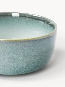 Tazón de cerámica refinada para comedor, azul niebla, exterior mate suave, gran capacidad, apto para alimentos, duradero, para una mesa contemporánea. - Product Image 2